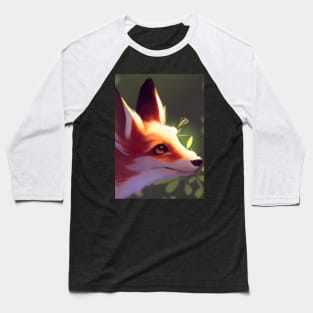 Cute Fox Painting Baseball T-Shirt